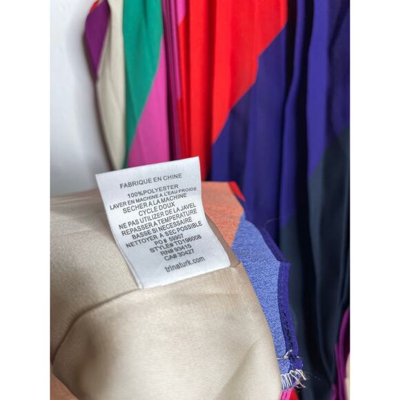 NEW Trina Turk Plume Striped Pleated Maxi Halter Dress Size Medium - Picture 6 of 9